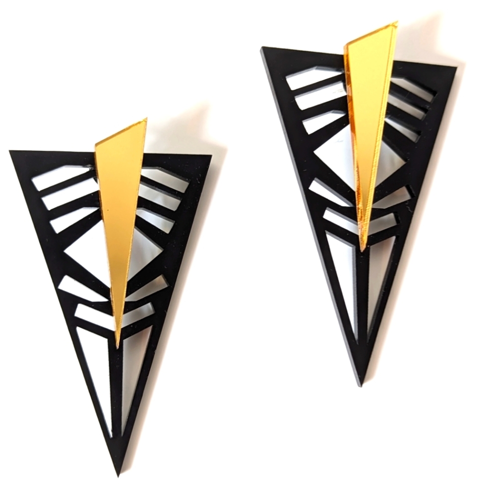 Black & Gold Statement Earrings